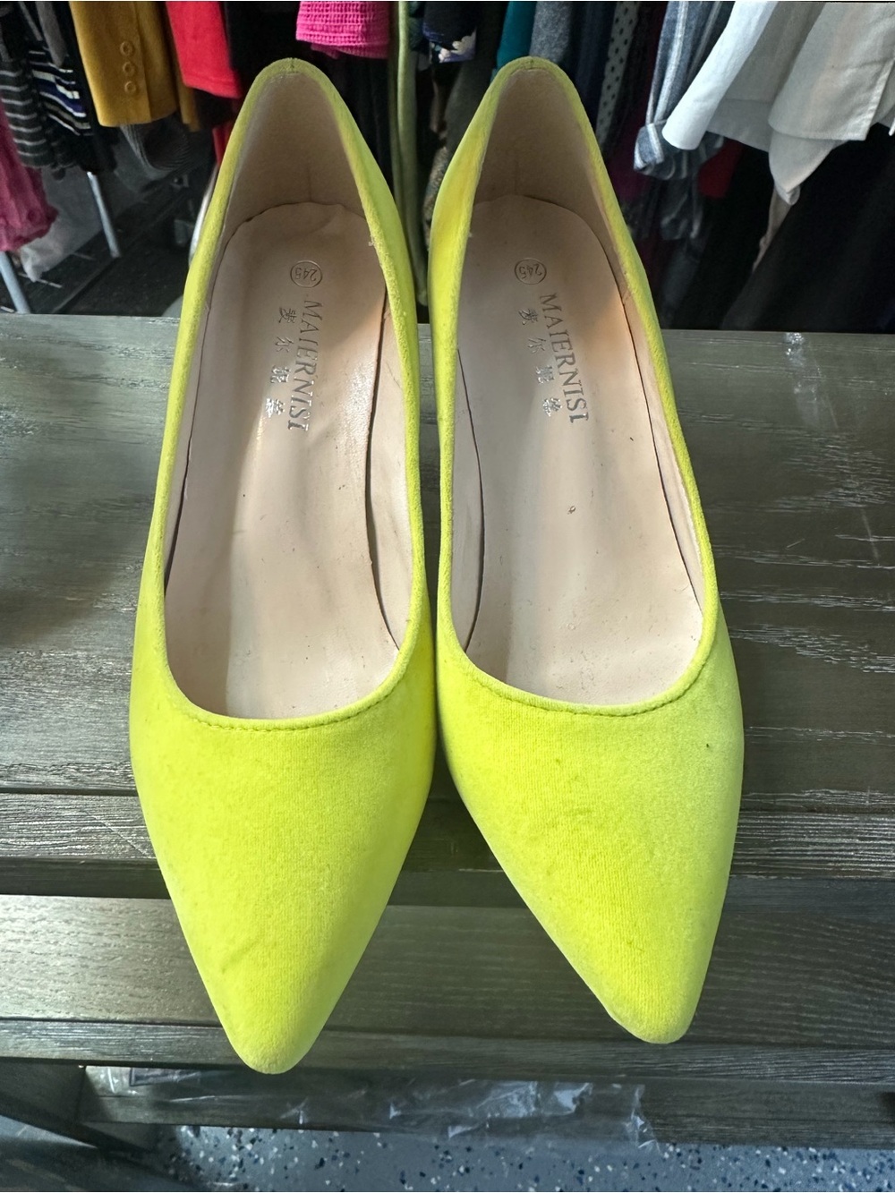 Yellow Pointed-Toe Women's Flats